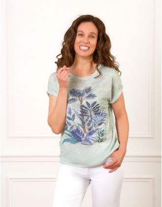 T-shirt vert amande