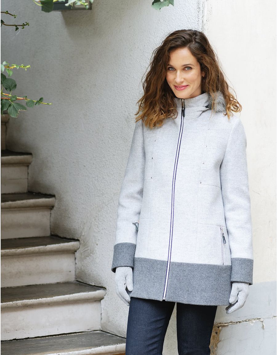 Manteau long gris Parka et Manteau femme Christine Laure