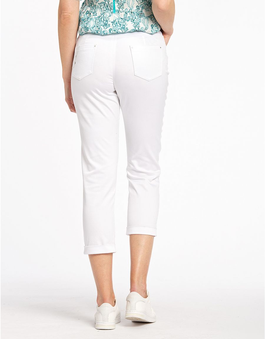 Pantacourt Blanc Femme Pantacourt En Jean Stretch Coupe Slim Femme