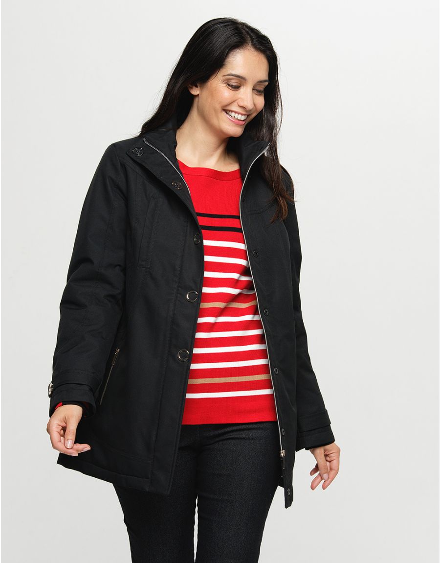 Parka noire élégante Christine Laure