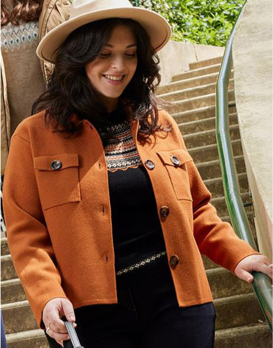 Manteaux Veste En Jean Courte Orange Veste Courte Maille Camel