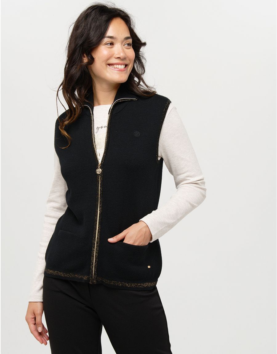 Gilet Promo Christine Laure Gilet Noir Sans Manches