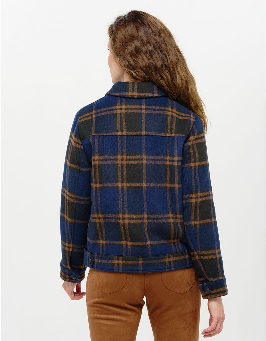 Veste Courte Veste A Carreaux Laine Veste Courte Carreaux