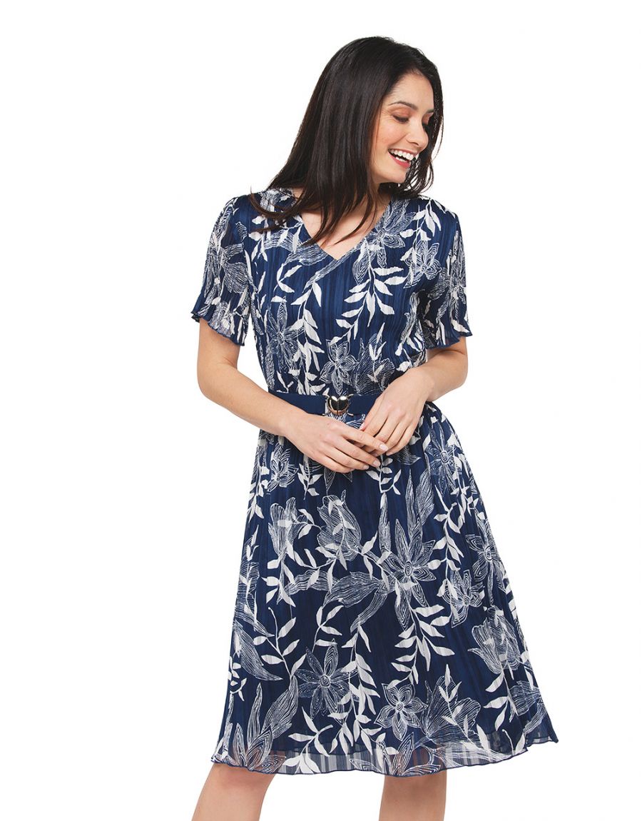 Robe Femme Grande Taille Robe Bleu Marine Manches Longues Mode