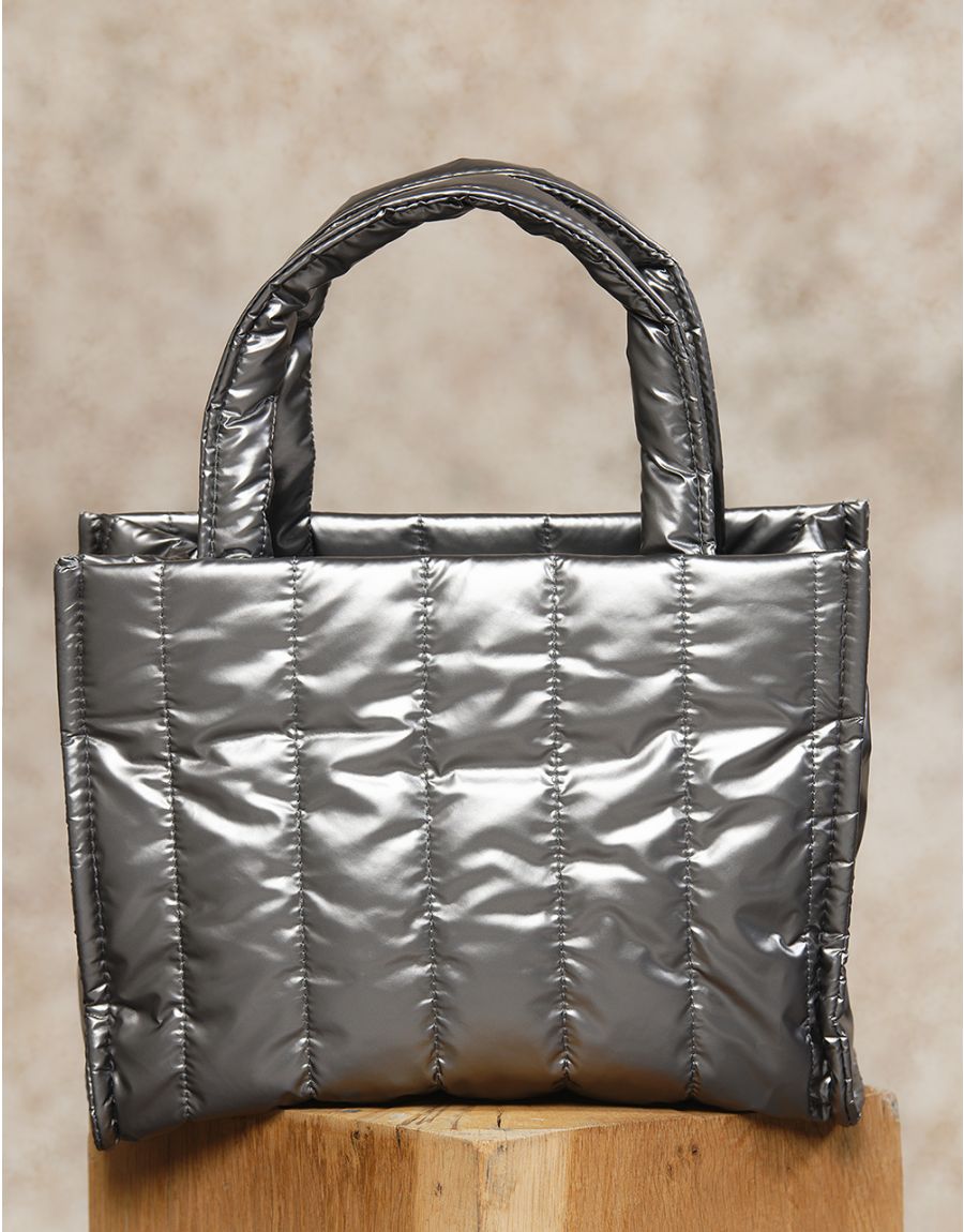 Sac matelassé argent Collection Christine Laure
