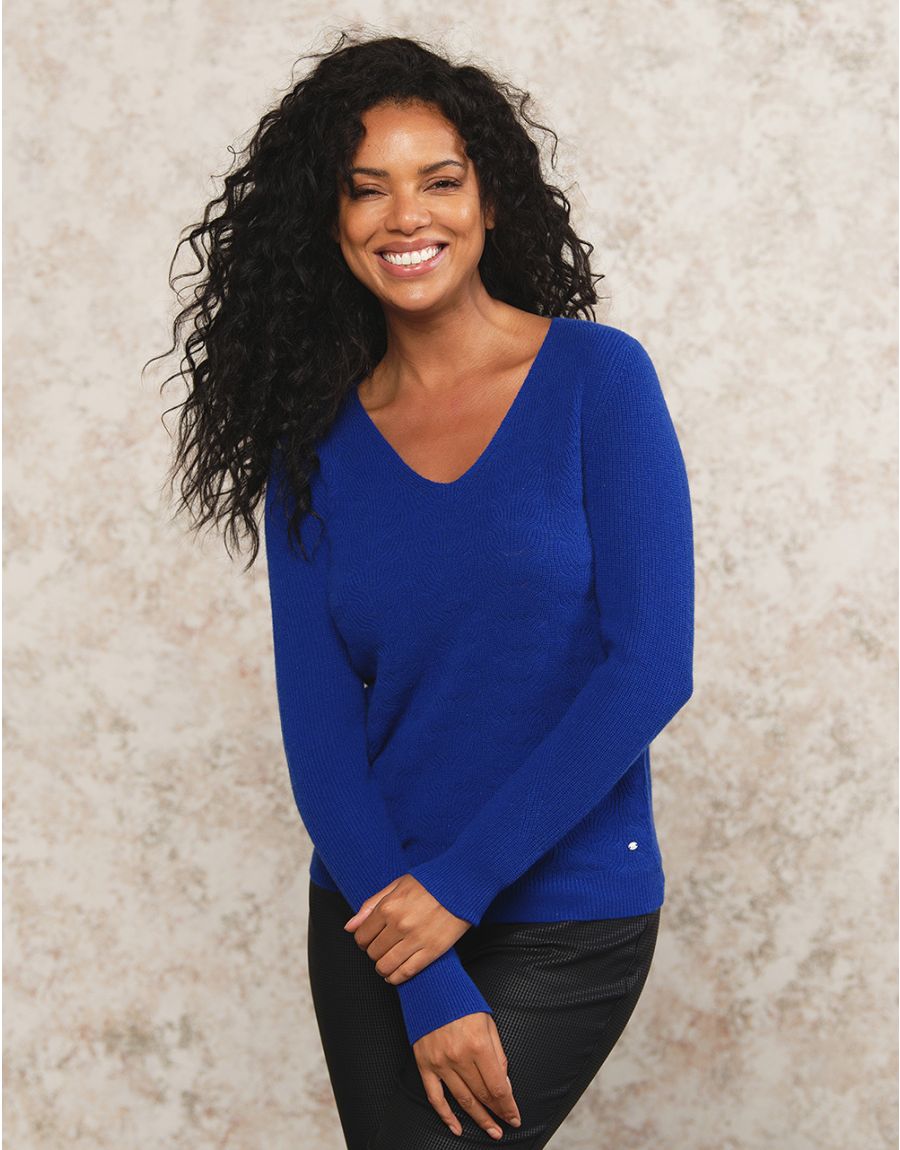 Cachemire Pull En Laine Bleu Femme V Neck Sweater Pull Col V Bleu
