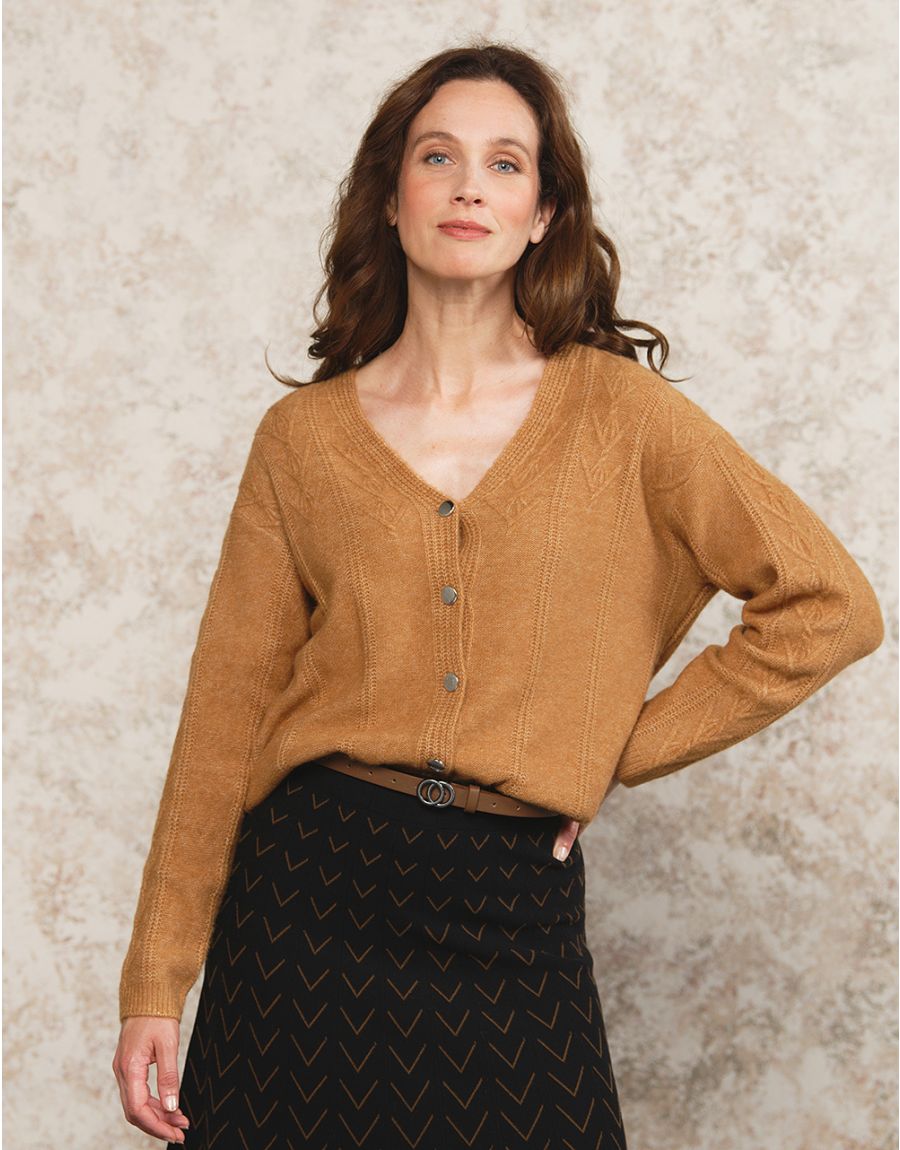 Gilet Laine Gilet Femme Christine Laure Gilet Mélange Laine Beige