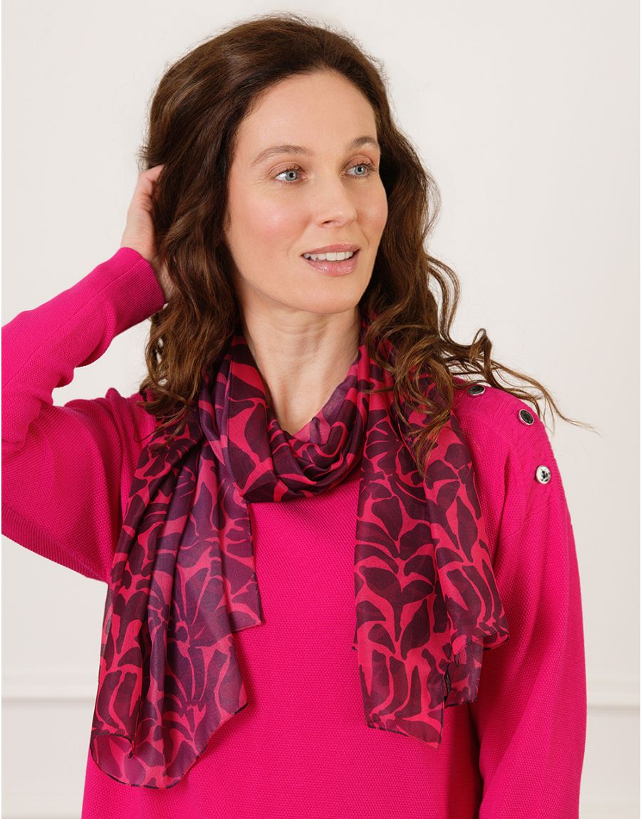 Foulard Carré ZWILLINGSHERZ à Fleurs Hawaïennes, Motif Floral Et Ornements Foulard Tendance 3016q 2907 90 Orange