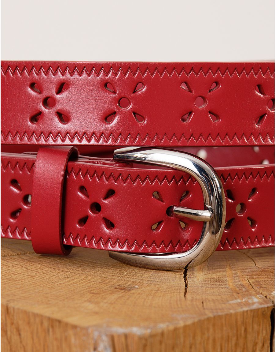 Ceinture Lanvin En Cuir Rouge Avec Glands - Taille Petite (S) - Neuf Avec étiquettes - Authentique