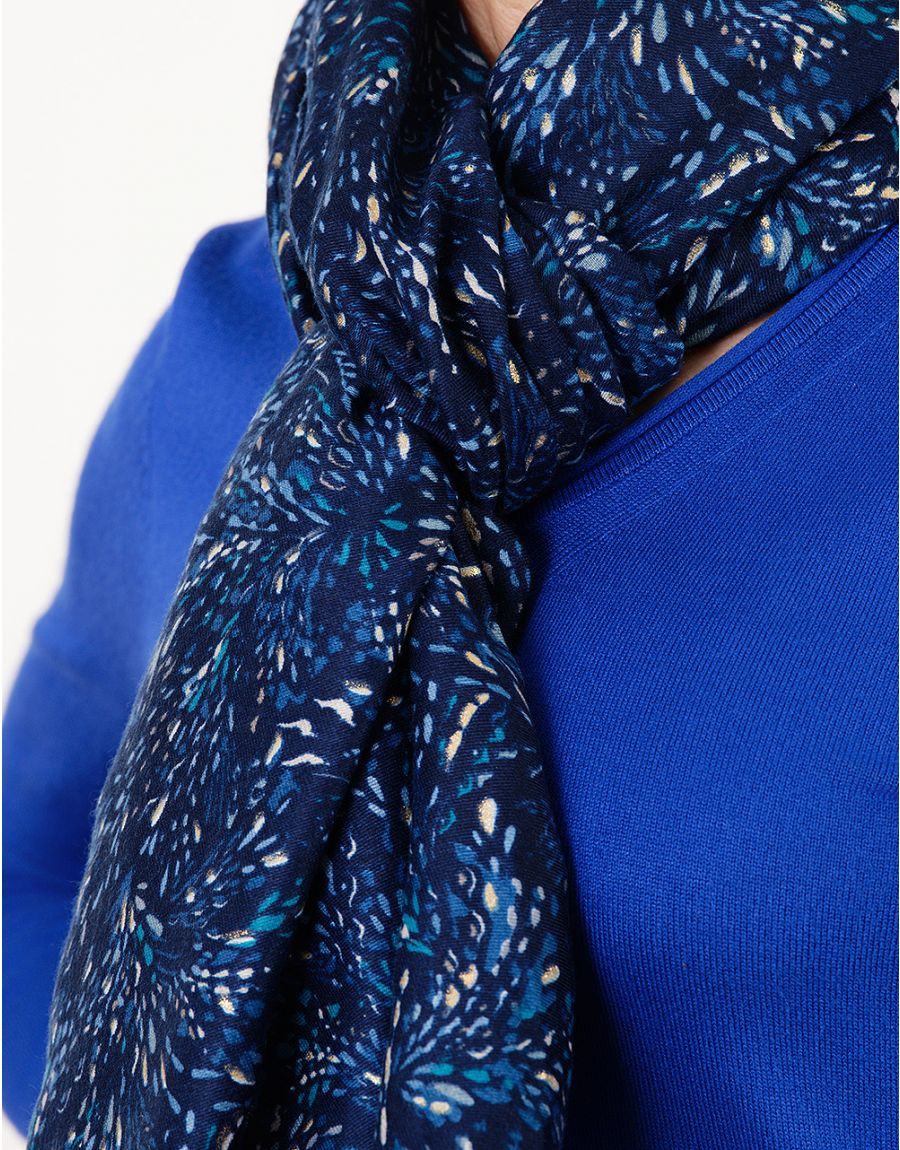 Foulard Ruban Bleu à Sequins - 8,8 X 170 Cm - Neuf Sans étiquettes (vintage)