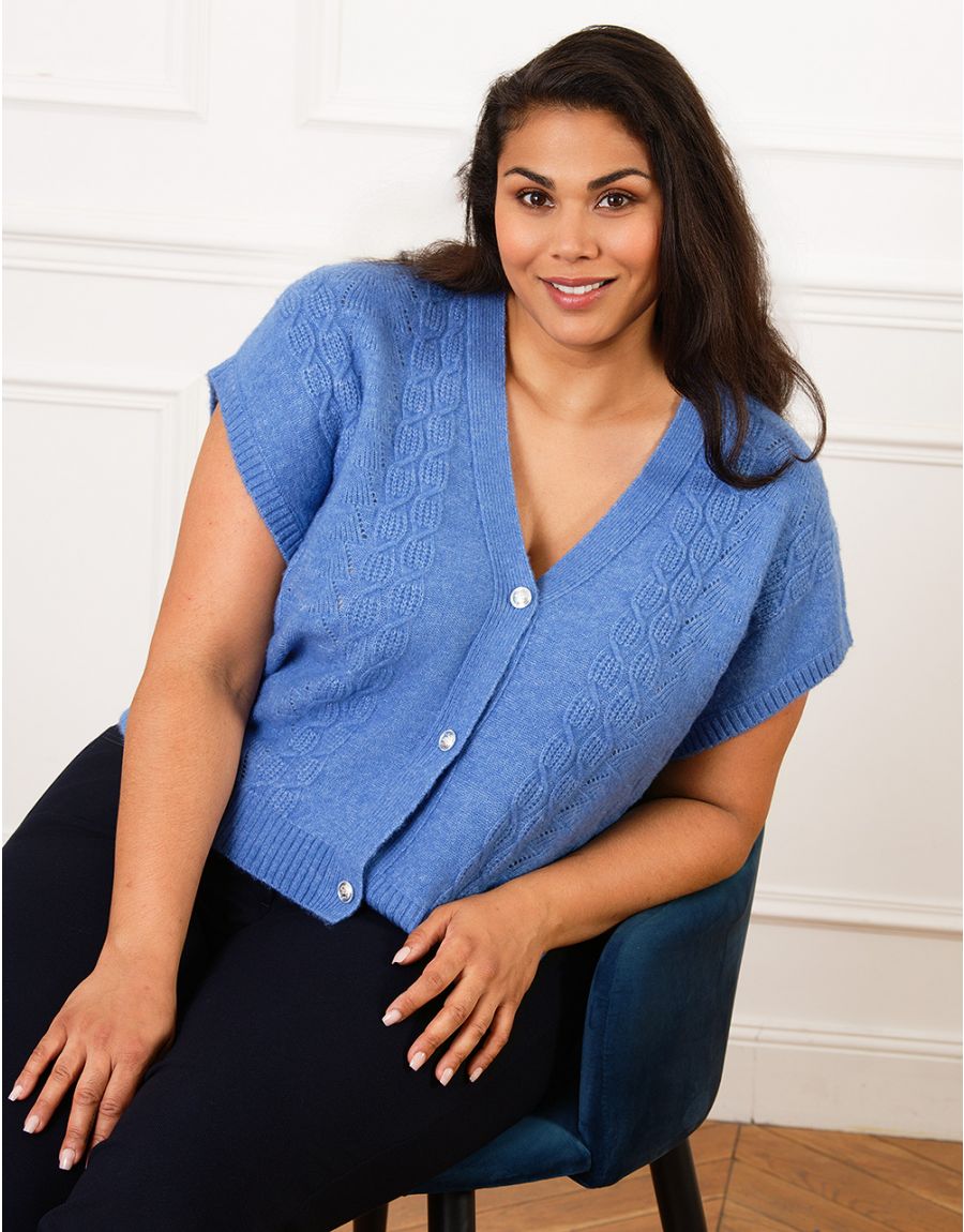 Sans Manche Gilet Femme Christine Laure Gilet Sans Manches Bleu