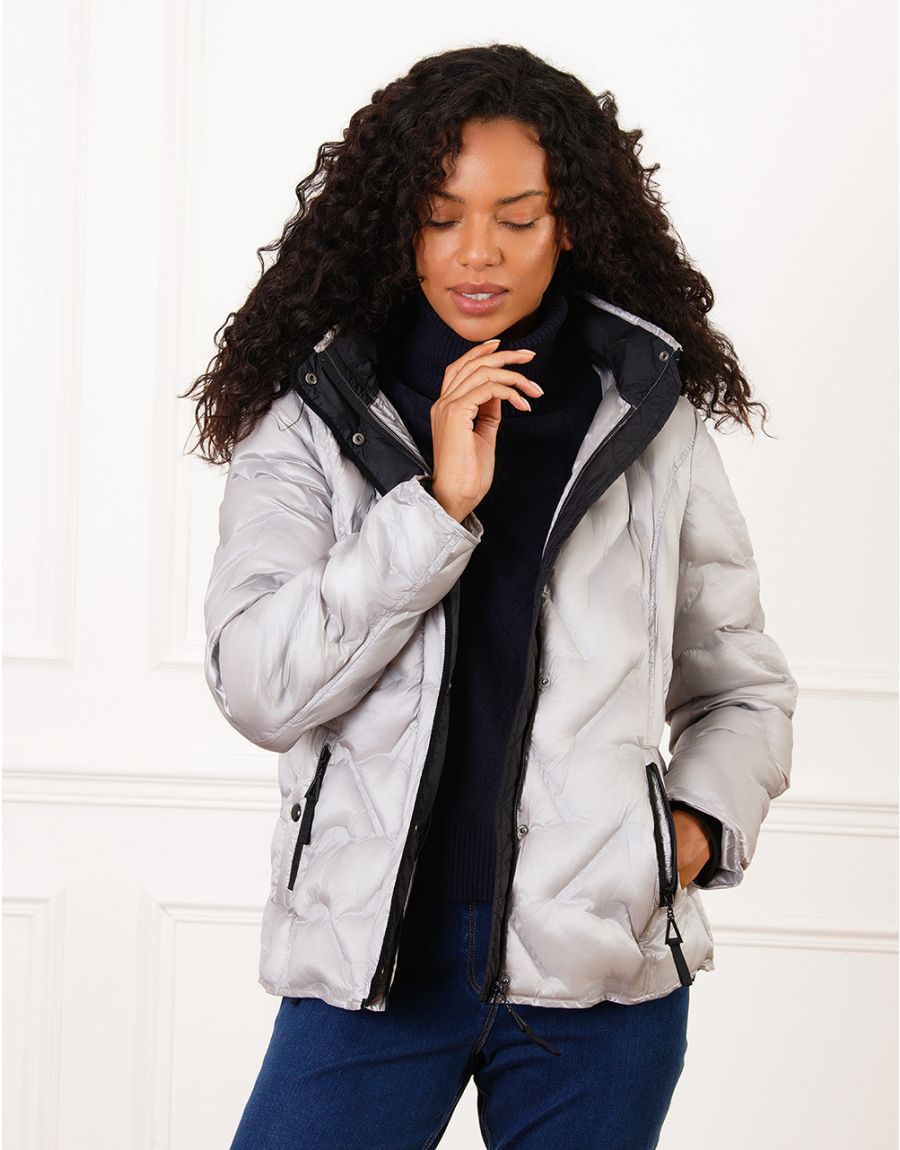 Doudoune courte grise Parka et Manteau femme Christine Laure