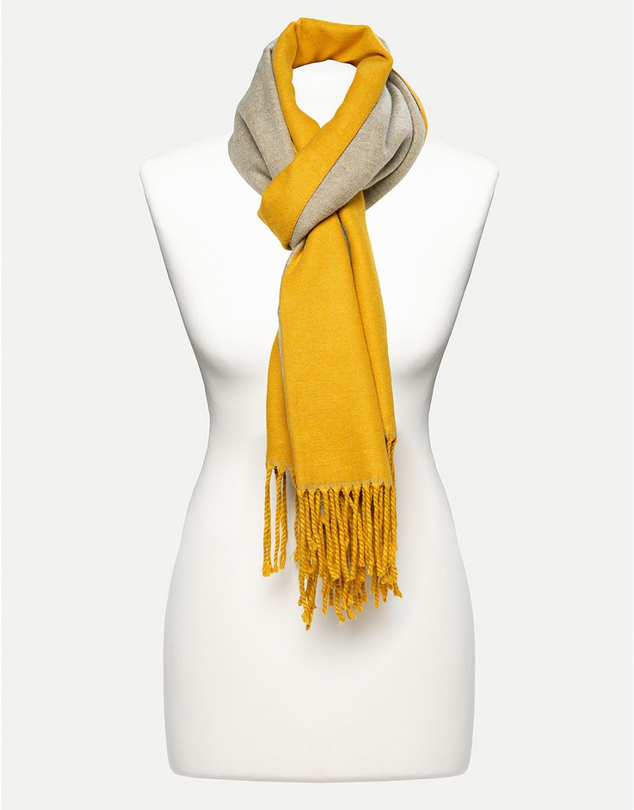 Etole, large écharpe jaune canari châle scarf cachemire top qualité unie cadeau