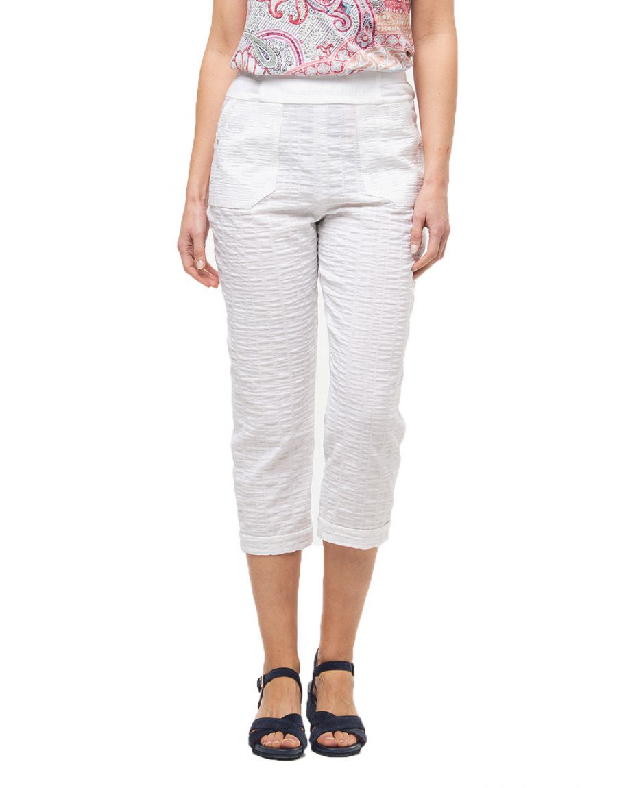 pantacourt blanc femme