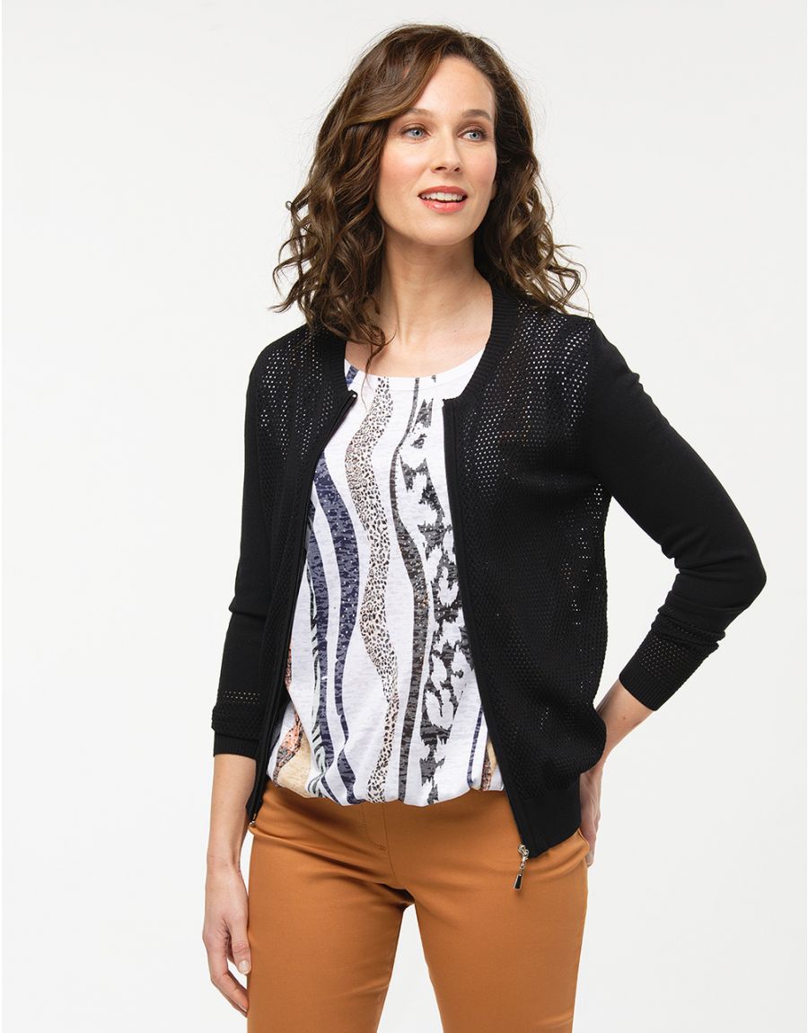 gilet maille filet femme