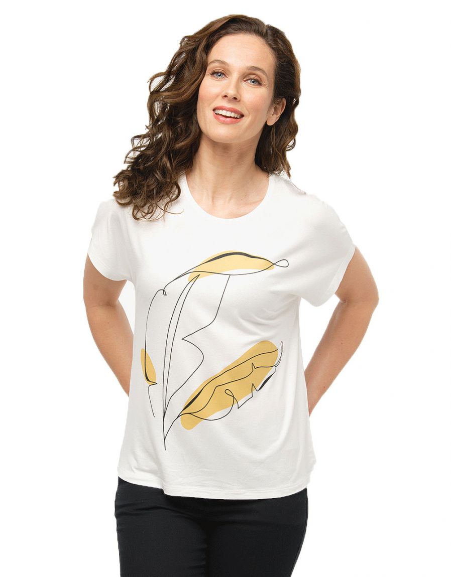 Tshirt écru motif TShirts Christine Laure