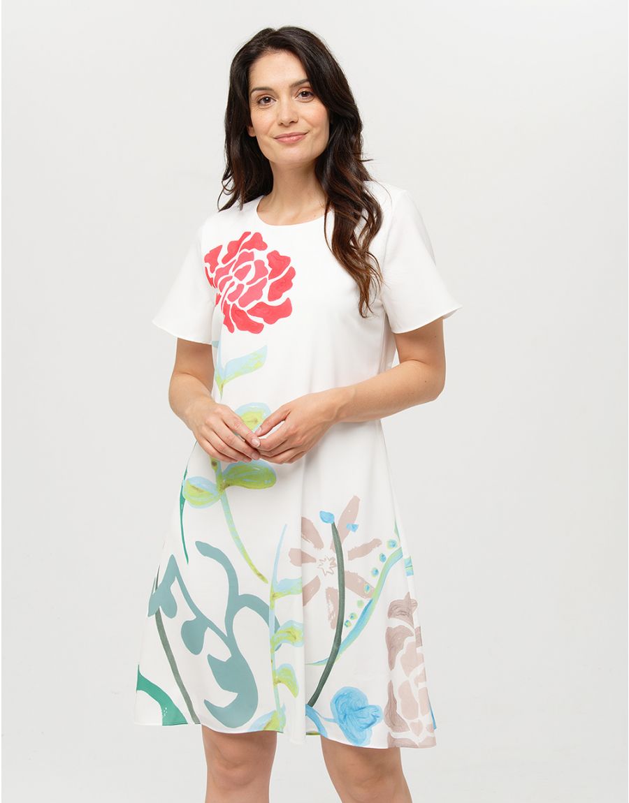 Robe chic ?�cru imprim?�e | Christine Laure