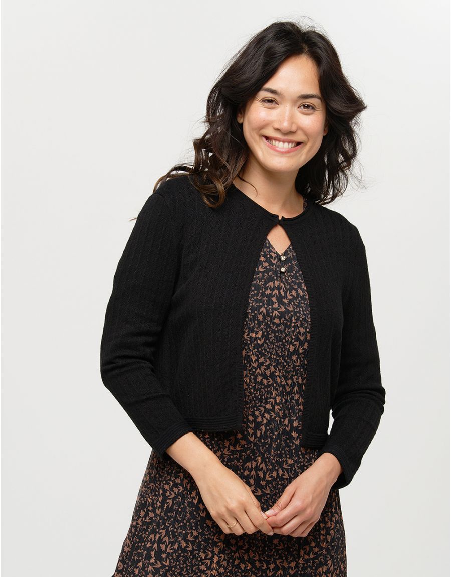 Veste courte maille noire Christine Laure