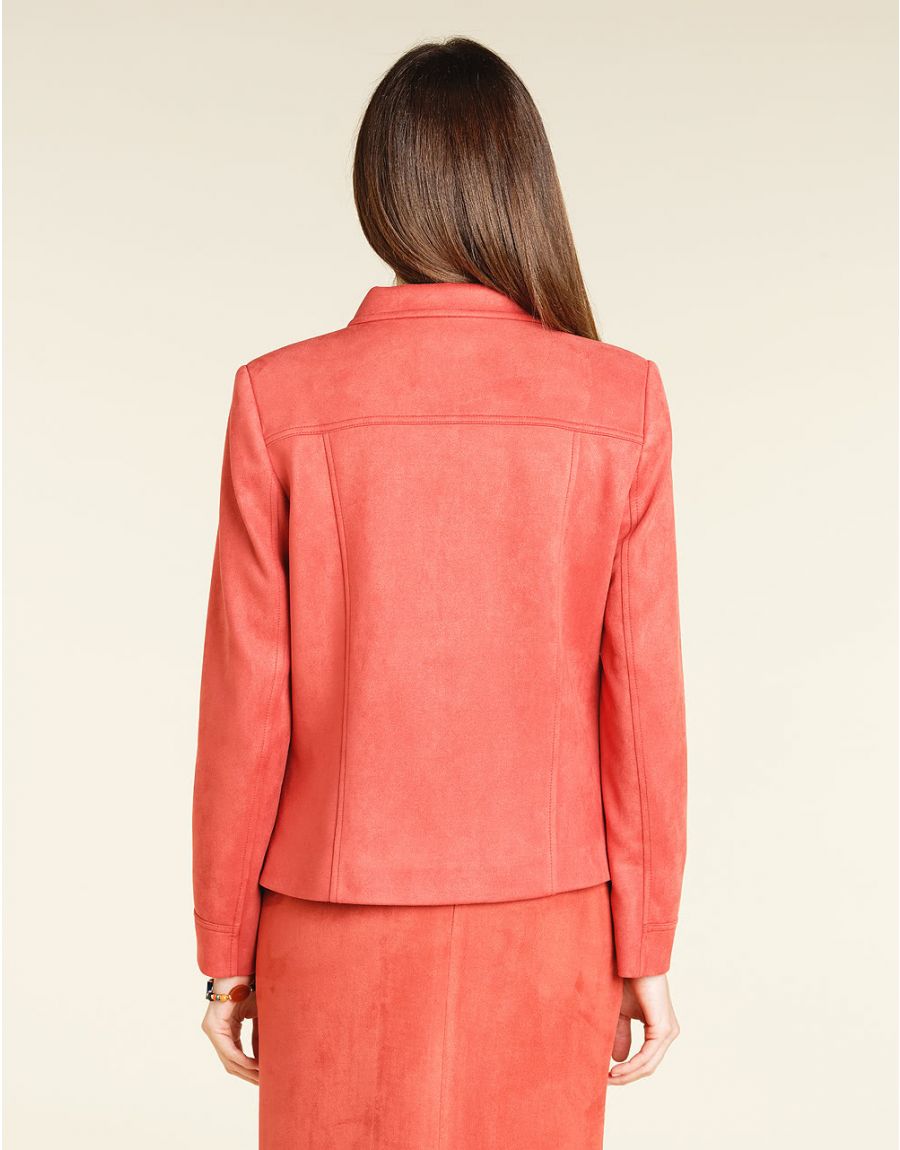Veste corail aspect daim