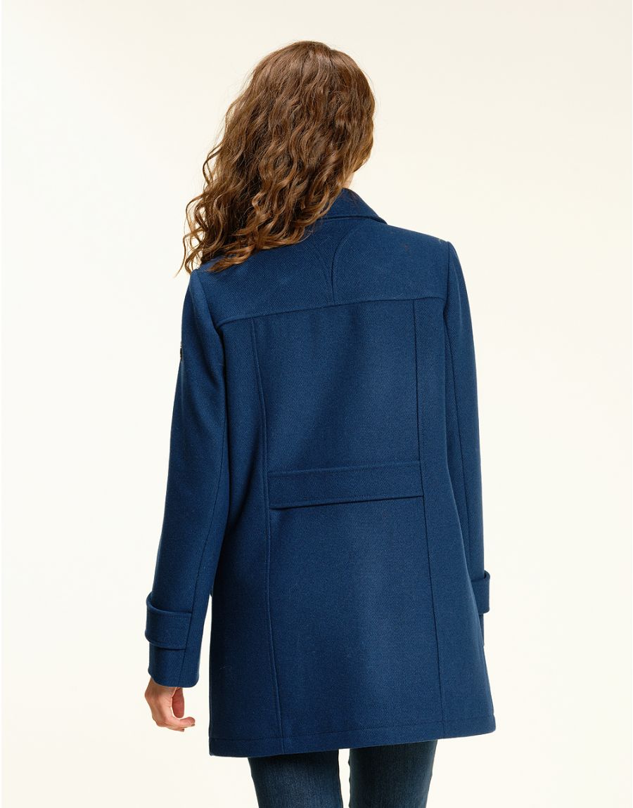 manteau bleu femme