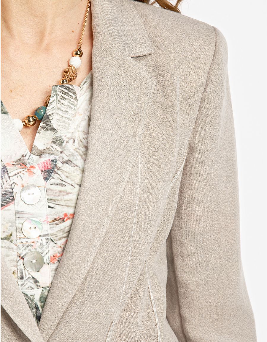 Veste beige col tailleur