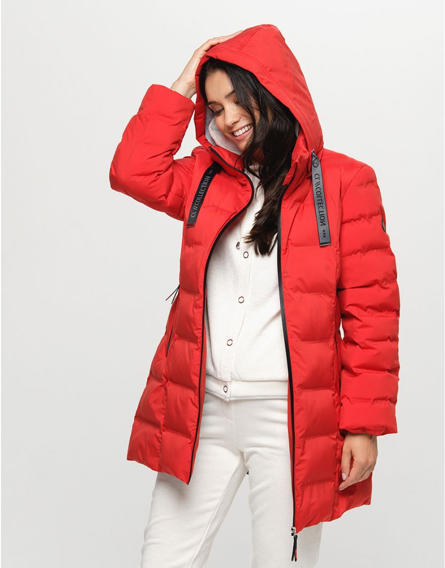 manteau doudoune rouge