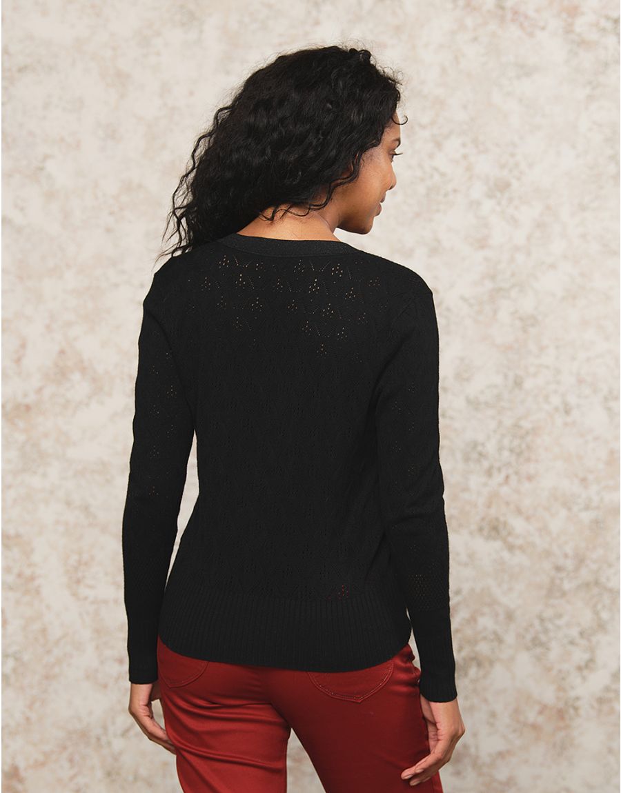 Gilet noir ajoure Gilets Christine Laure