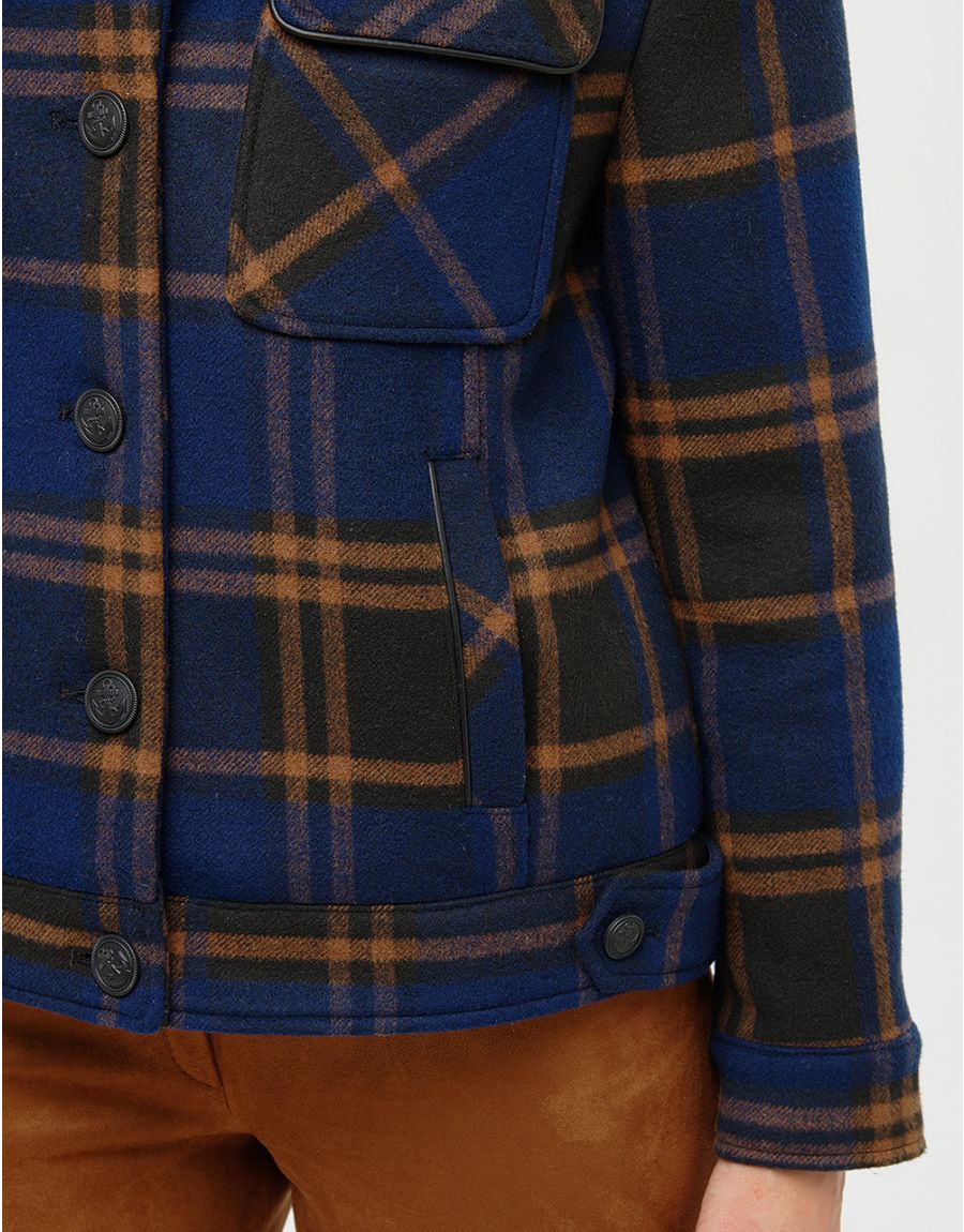Veste à carreaux en laine hacienda deals