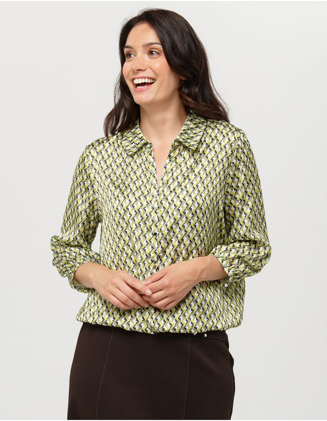 Chemisier imprimé kaki