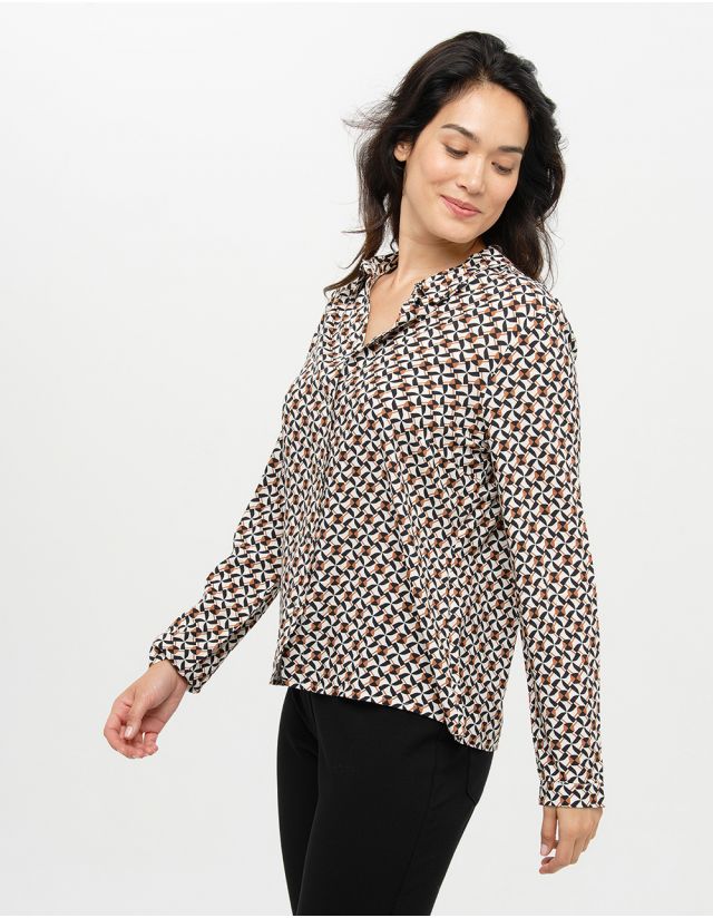 Chemisier écru imprimé