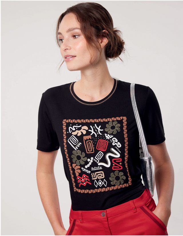 T-shirt noir sérigraphie