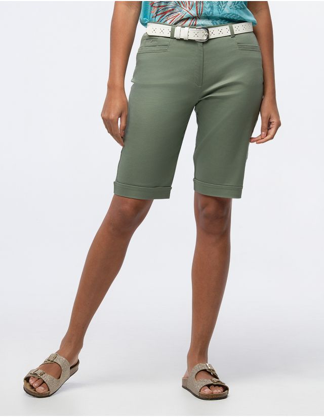 Bermuda coton vert kaki