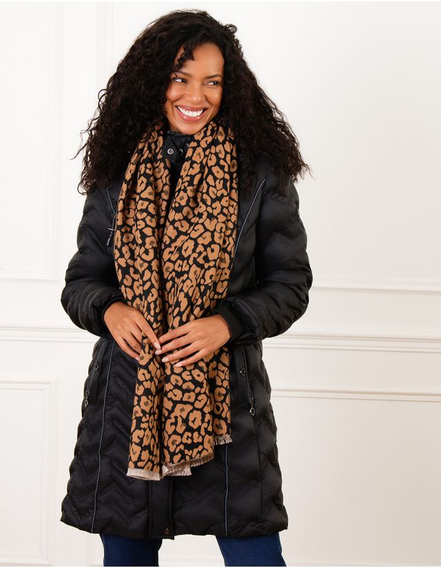 Echarpe marron léopard