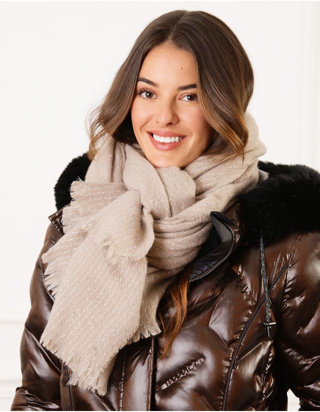 Echarpe beige brillant