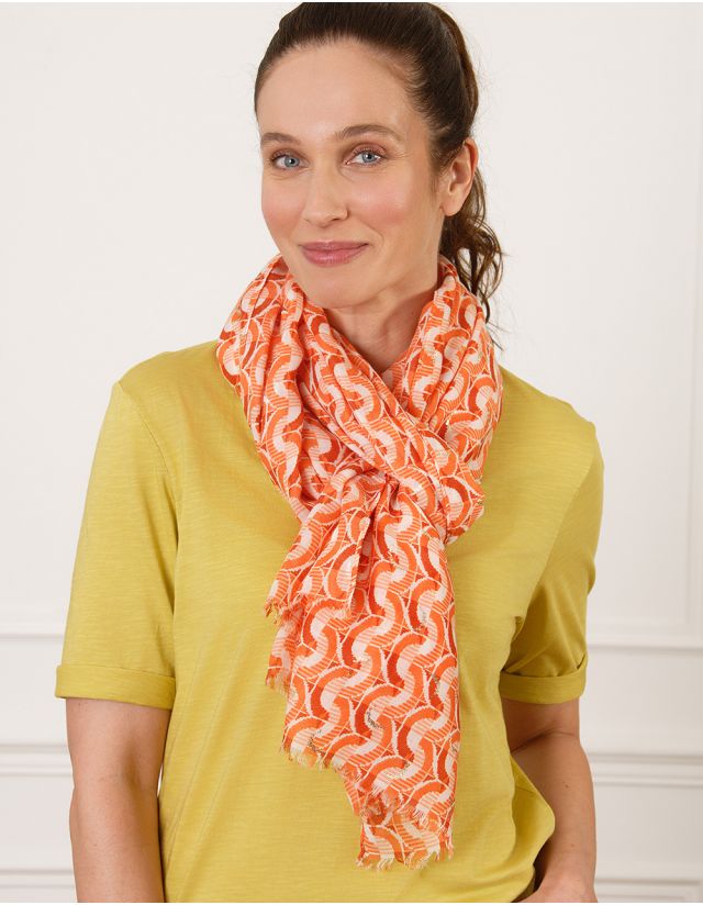 Foulard orange imprimé