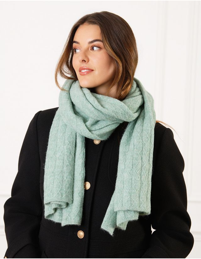 Echarpe torsades vert