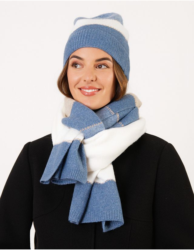 Echarpe écru à rayures