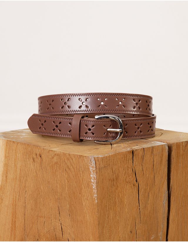 Ceinture en cuir marron