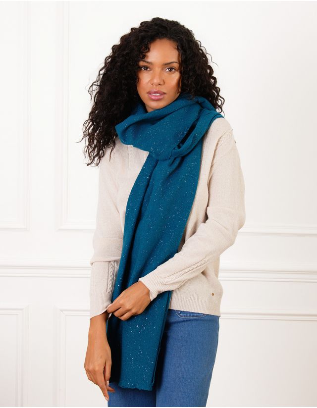 Echarpe bleu paillettes