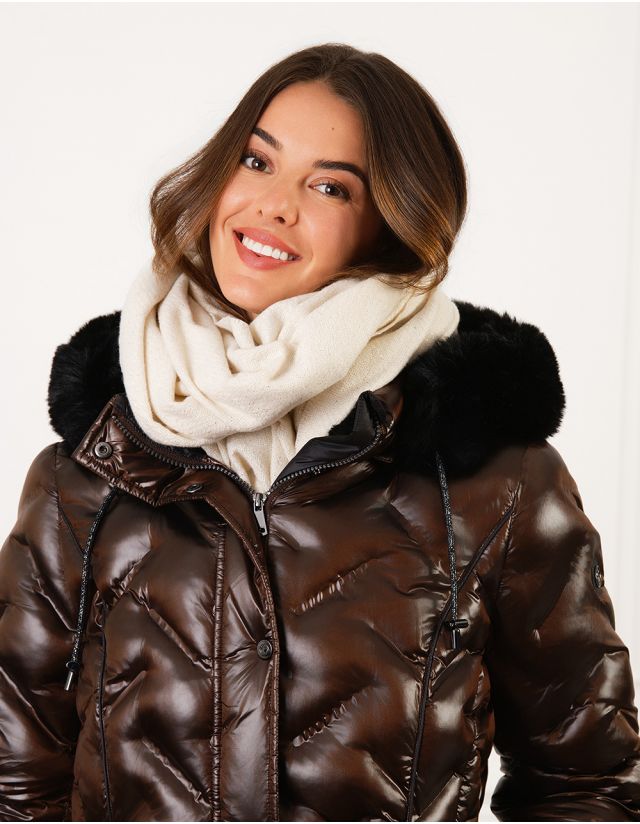 Echarpe beige paillettes