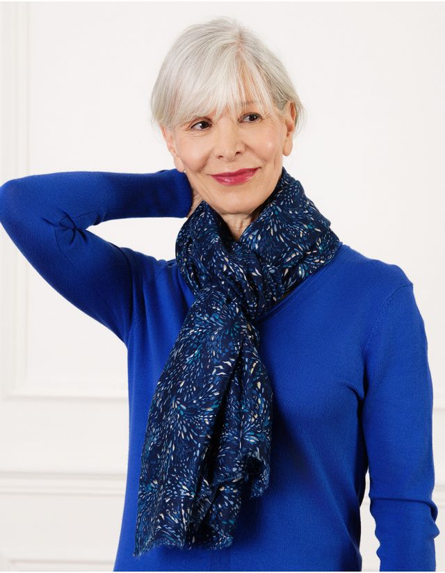 Foulard marine imprimé