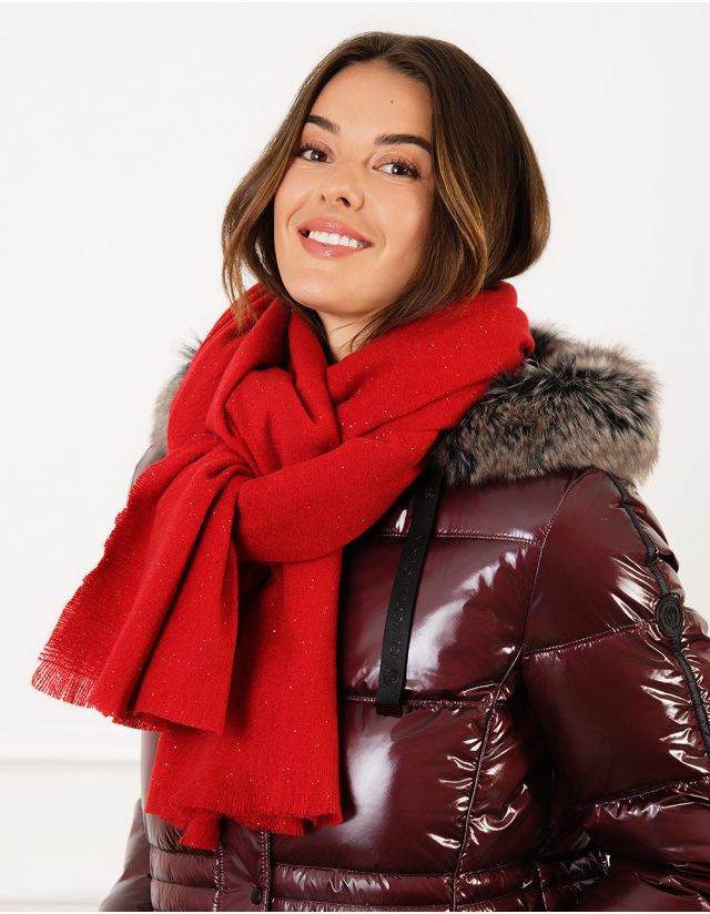 Echarpe rouge paillettes