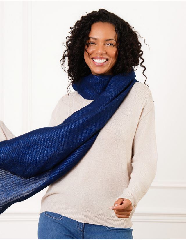 Foulard bleu brillant