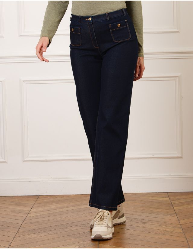 Jean large bleu brut