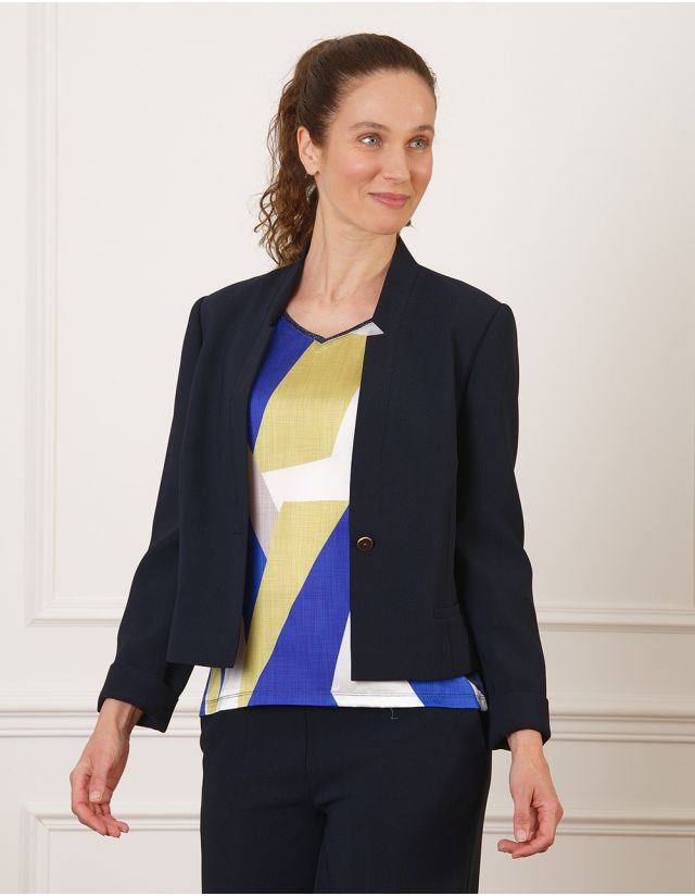 Veste chic tailleur bleu