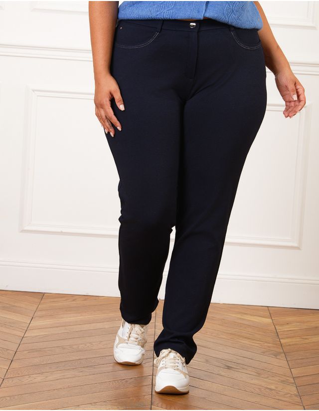 Pantalon ajusté marine