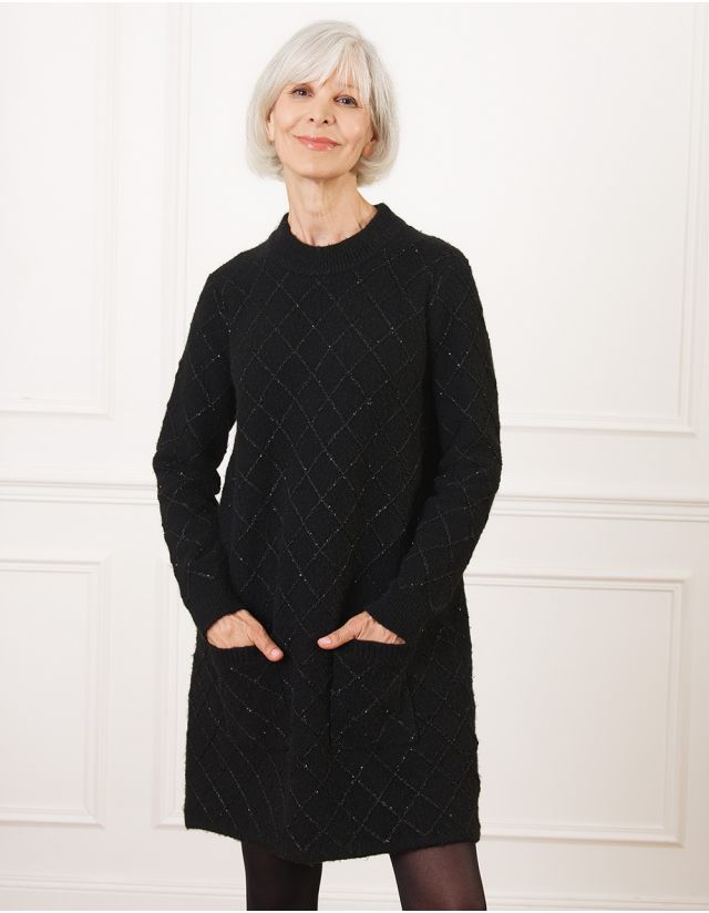 Robe pull sequins noir