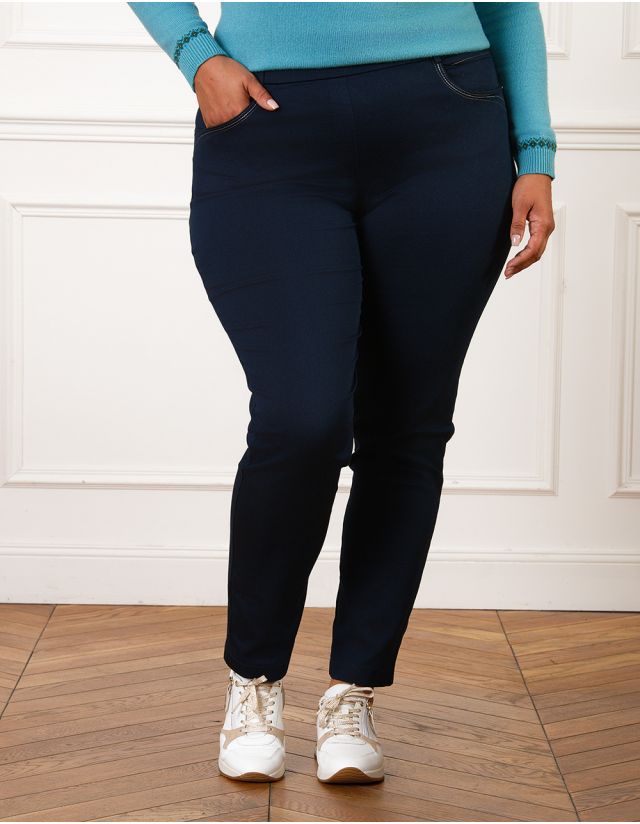 Jegging coton bleu 7/8ème