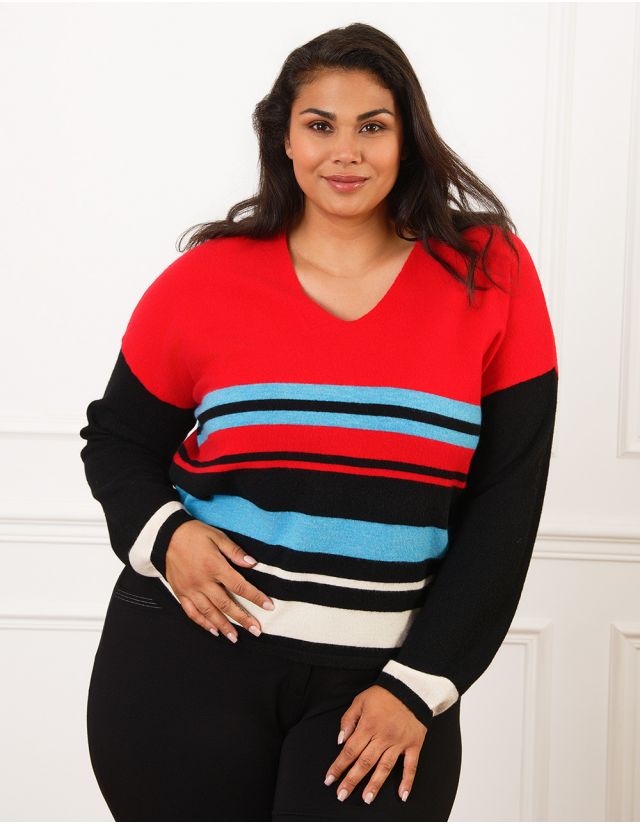 Pull rayures multicolores