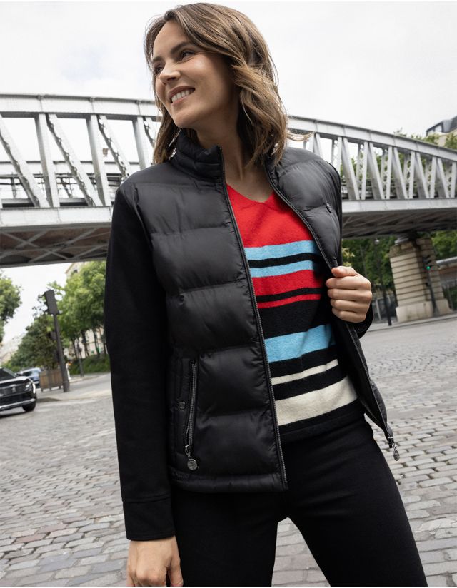 Veste bi-matière noire